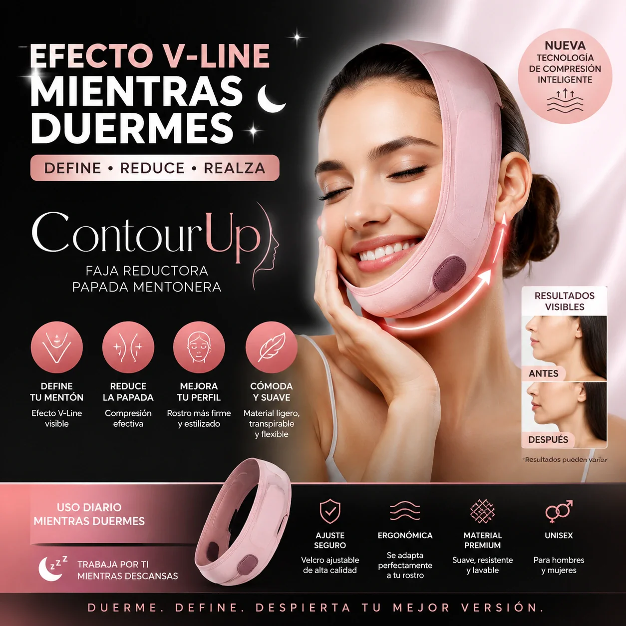 Faja Reductora Papada Mentonera -  ContourUp