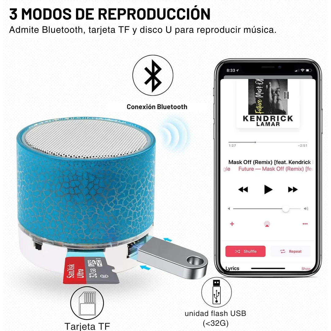 Mini Parlante Portatil Con Base Antideslizante SoundGrip® - Image 2