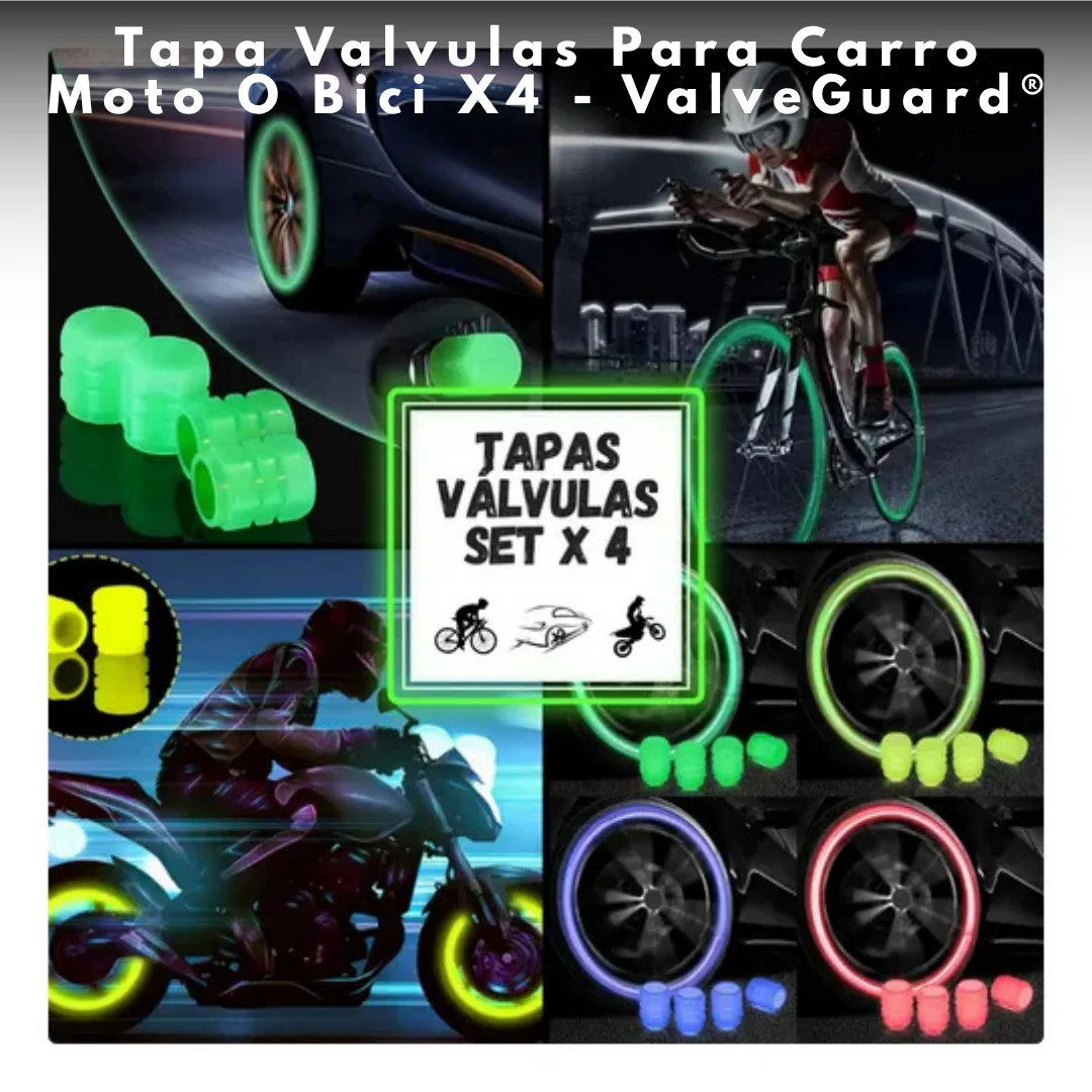 Tapa Valvulas Para Carro Moto O Bici X4 - ValveGuard® - Image 2