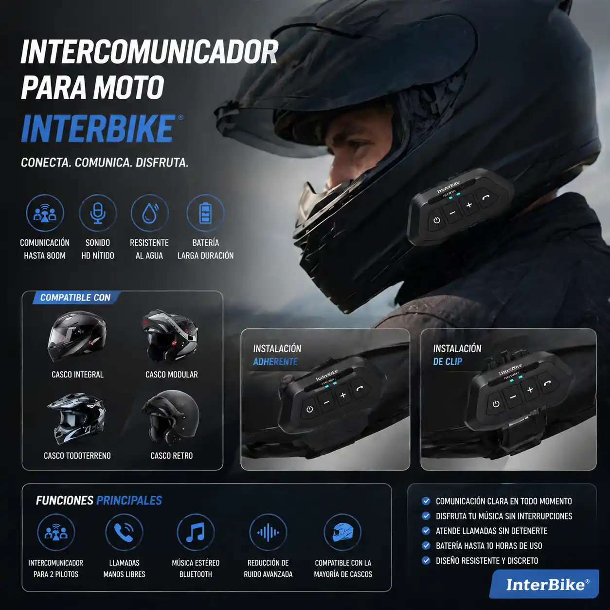 Intercomunicador para moto InterBike®